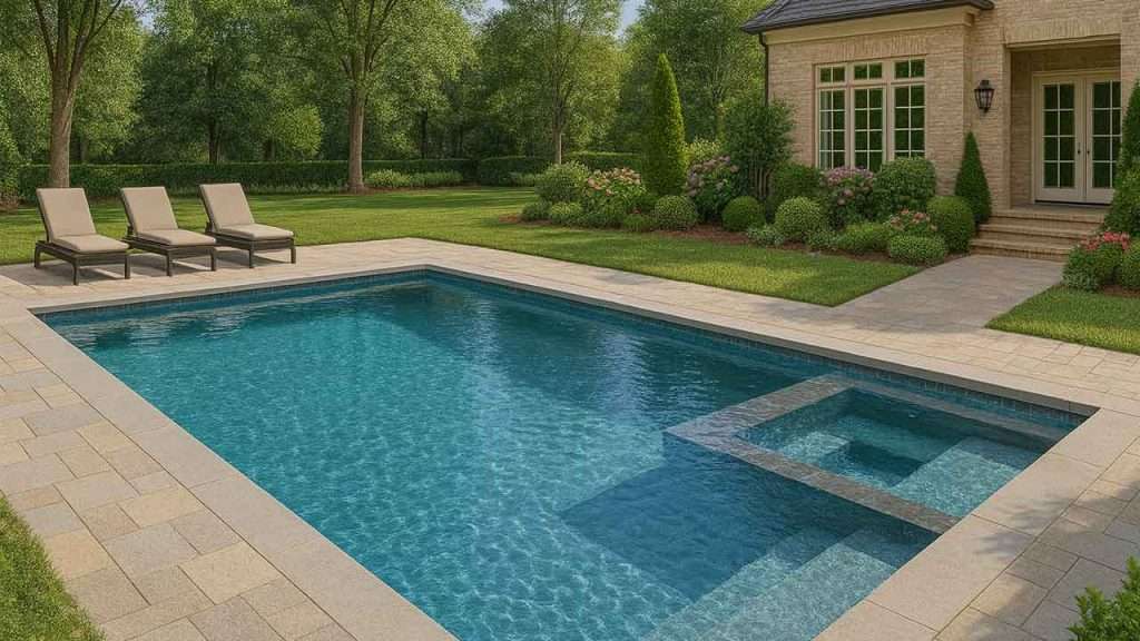 Brookhaven Pre-Engineered Concrete Pool by Cox Pools